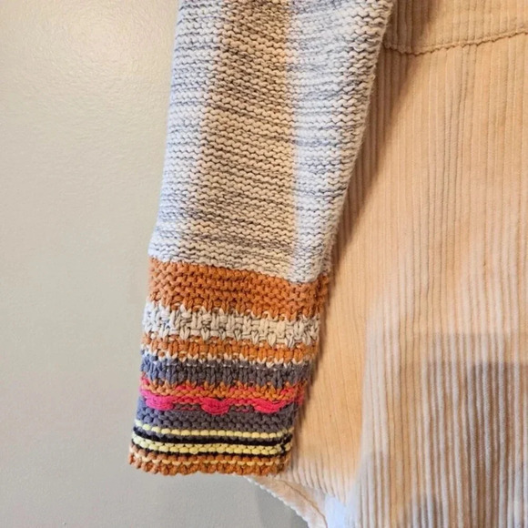 Anthropologie Pilcro Easygoing Shirt Boho Corduroy Knit Women’s Jacket Cream S. - Picture 11 of 16